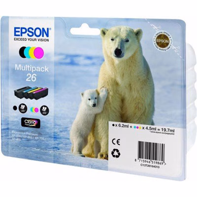 Immagine di Multipack Inkjet EPSON C13T26164010 nero+colore
