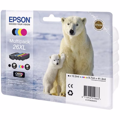 Immagine di Multipack Inkjet EPSON C13T26364010 nero+colore