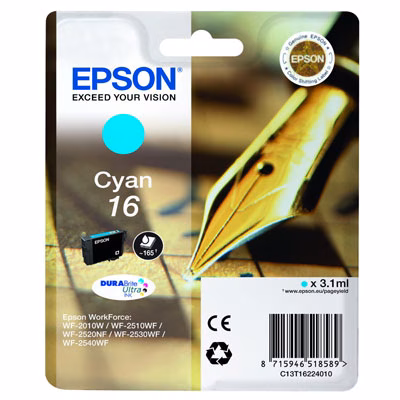 Immagine di Inkjet EPSON C13T16224012 ciano 3,1 ml