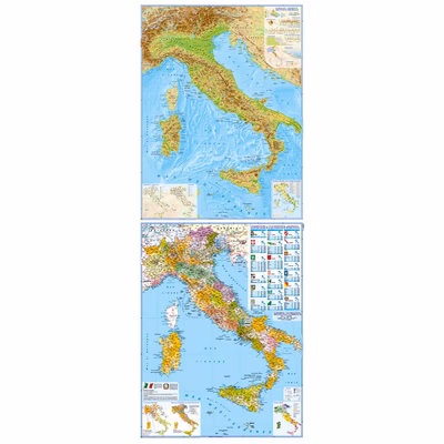 Immagine di Carta geografica Italia fisica e politica