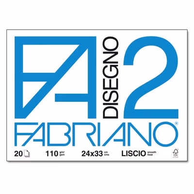 Immagine di Blocco FABRIANO F2 cm 24x33 liscio g110 ff 20
