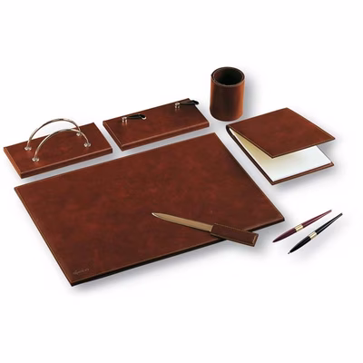 Immagine di Set da scrivania in similpelle TEOLO 6 pz bruciato