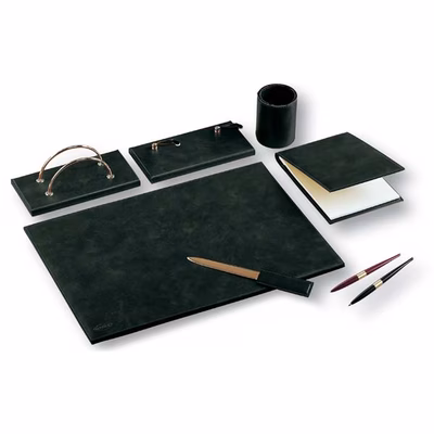 Immagine di Set da scrivania in similpelle TEOLO 6 pz nero