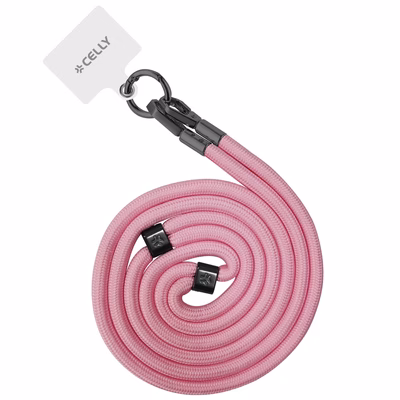Immagine di Cover tessuto Rosa CELLY FREEDOM LACET - Smartphone Neck Chain FREEDOM FREEDOMLC2BP