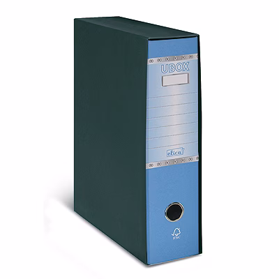 Immagine di Raccoglitore ELICA U-BOX dorso cm 8 commerciale colore celeste