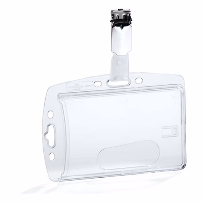 Immagine di Portabadge DURABLE c/clip in acrilico cm 8,5x5,4