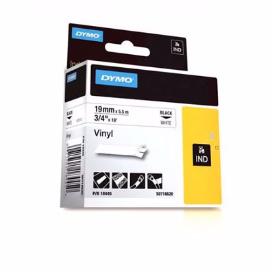 Immagine di Nastro DYMO RHINO vinile mm 19x5,5 m nero/bianco