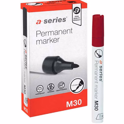 Immagine di Pennarello permanent con fusto in alluminio A-SERIES M30 punta conica colore rosso