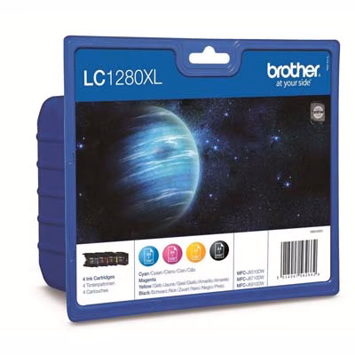 Immagine di Multipack Inkjet BROTHER LC-1280XLVALBP nr+col-4pz
