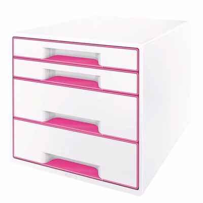 Immagine di Cassettiera 4 cassetti LEITZ WOW CUBE fucsia metal