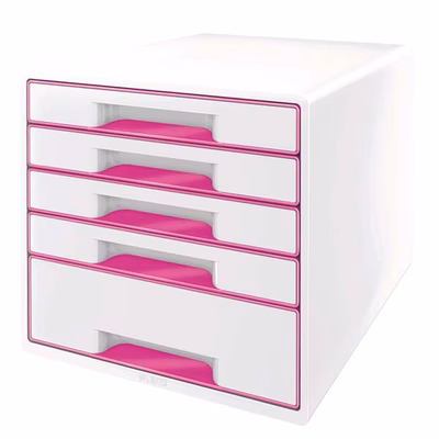 Immagine di Cassettiera 5 cassetti LEITZ WOW CUBE fucsia metal