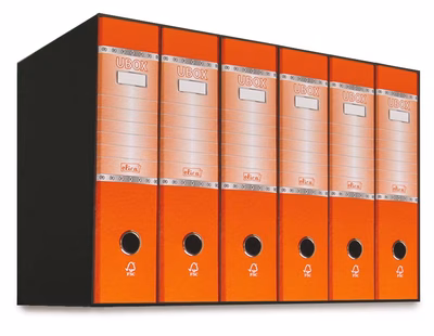 Immagine di Raccoglitore ELICA U-BOX dorso cm 8 commerciale colore arancio