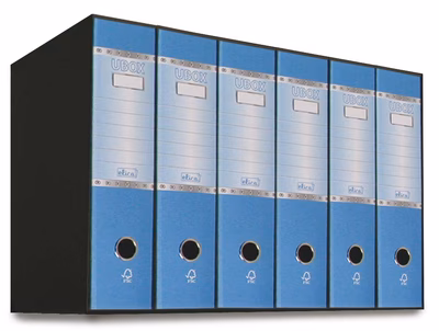 Immagine di Raccoglitore ELICA U-BOX dorso cm 8 commerciale colore celeste