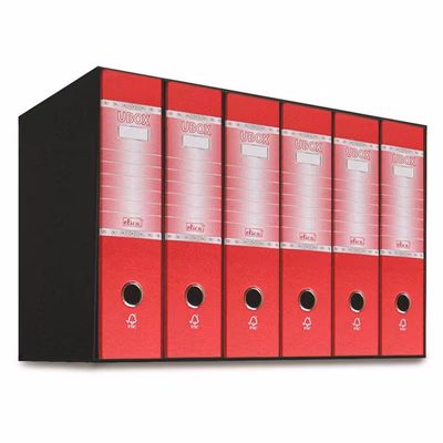 Immagine di Raccoglitore ELICA U-BOX dorso cm 8 protocollo colore rosso