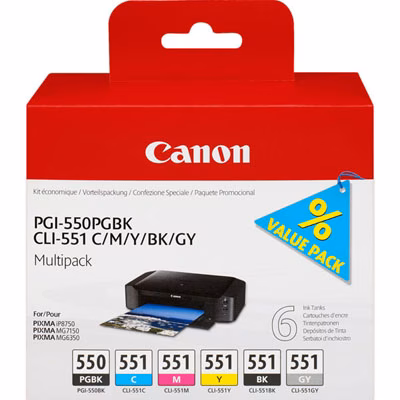 Immagine di Multipack ij CANON PGI-550/CLI-551 6496B005 6 colore