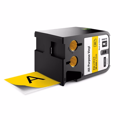 Immagine di Etichette DYMO XTL in vinile mm 54x7 m nero/giallo