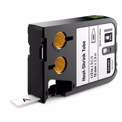Immagine di Etichette DYMO XTL in tubo termoretraibile mm 12x2,7 m nero/bianco