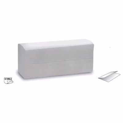 Immagine di Carta asciugamani riciclata piegata a "V" EUROCARTA ECONET V FOLD 2 veli 200 fogli