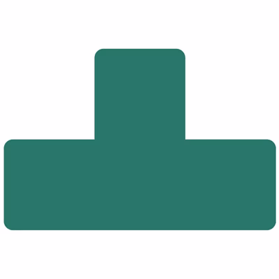 Immagine di Segnaletica di sicurezza orizzontale ad "T" colore verde