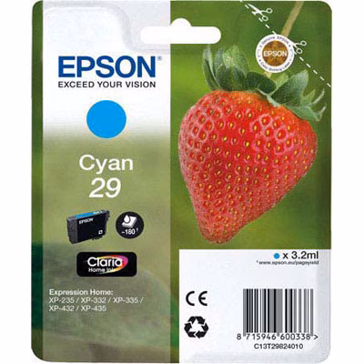 Immagine di Inkjet EPSON C13T29824012 ciano 180 copie