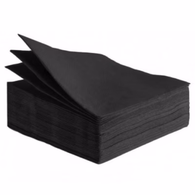 Immagine di Tovagliolo in carta a secco airlaid ROIAL UNITO colore nero cm 40x40 50 pezzi