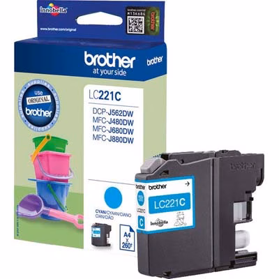 Immagine di Inkjet BROTHER LC-221C ciano 260 copie