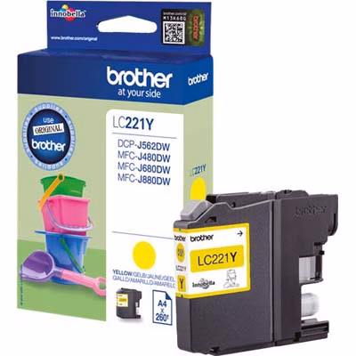 Immagine di Inkjet BROTHER LC-221Y giallo 260 copie