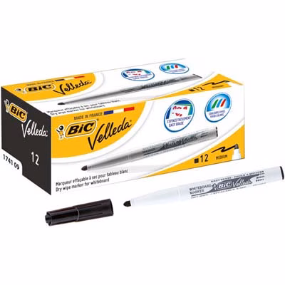Immagine di Pennarello per lavagne bianche BIC VELLEDA 1741 punta tonda colore nero