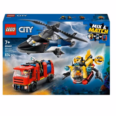 Immagine di Costruzioni LEGO ELICOTTERO-AUTOPOMPA E SOTTOMARINO 60462A