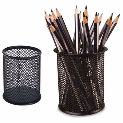 Immagine di Bicchiere portapenne in metallo MESH