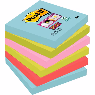 Immagine di Post-it 3M 654 miami super sticky 76x76 ass.