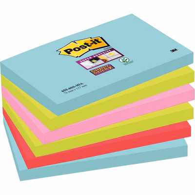 Immagine di Post-it 3M 655 miami super sticky 127x76 ass.