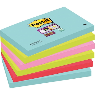 Immagine di Post-it 3M 655 miami super sticky 127x76 ass.