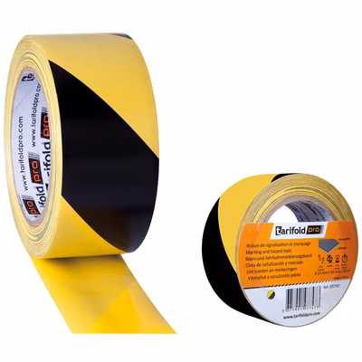 Immagine di Nastro segnalatore giallo-nero per pavimenti
