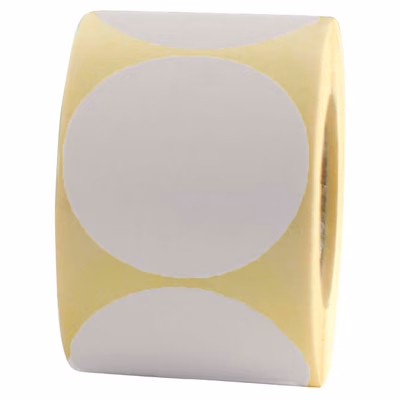 Immagine di Rotolo etichette adesive di segnalazione tonde diametro mm 35 bianco 500pz