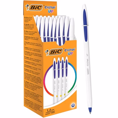 Immagine di Penna a sfera colore blu BIC CRISTAL UP punta media mm 1,2