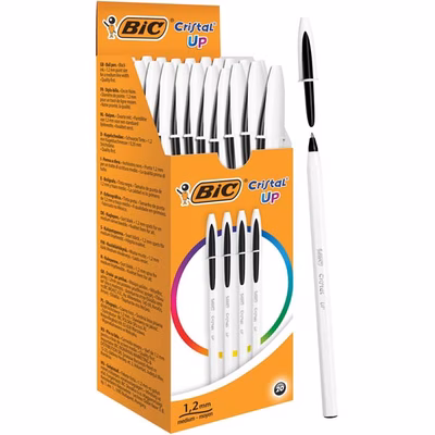 Immagine di Penna a sfera colore nero BIC CRISTAL UP punta media mm 1,2