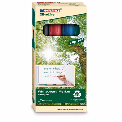 Immagine di Pennarello per lavagne bianche EDDING E-28 ECO punta conica colori assortiti
