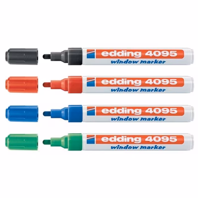 Immagine di Pennarello a gesso liquido EDDING E-4095 punta conica 4 colori assortiti