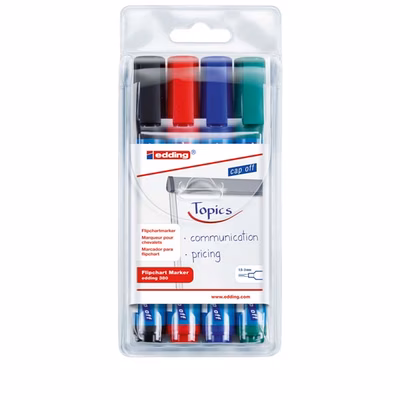 Immagine di Pennarello inchiostro ad acqua EDDING E-380 punta conica colori assortiti