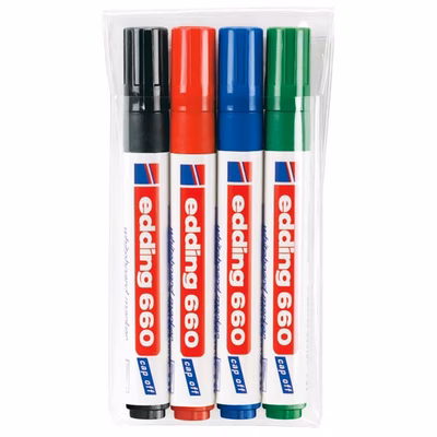 Immagine di Pennarello per lavagne bianche EDDING E-660 punta conica colori assortiti