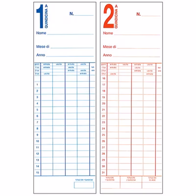 Immagine di Cartellino bifacciale per timbrac. T2-sc100