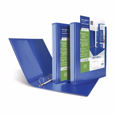 Immagine di Cartella NETTUNO 40 A4 4D 4 anelli a D mm 40 blu