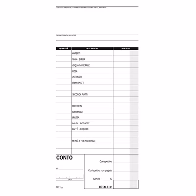 Immagine di Blocco FLEX conti ristoranti ff 100 cm 21,5x10