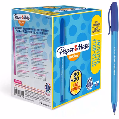 Immagine di Penna a sfera ink gel colore blu PAPERMATE 100 STICK punta media mm 1