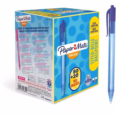 Immagine di Penna ink gel a scatto colore blu PAPERMATE INKJOY 100 RT punta media mm 1