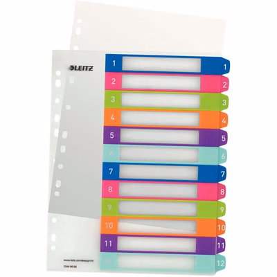 Immagine di Separatore LEITZ WOW in ppl A4 maxi 12 tasti