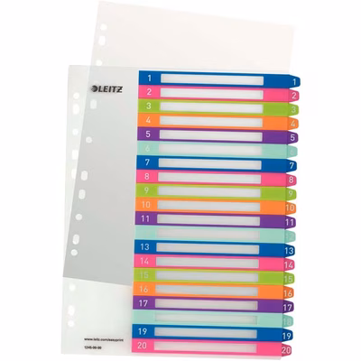 Immagine di Separatore LEITZ WOW in ppl A4 maxi 20 tasti