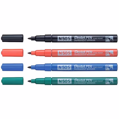 Immagine di Pennarello permanent PENTEL PEN SLIM N50S punta conica colori assortiti