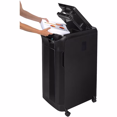 Immagine di Distruggidocumenti a microframmenti FELLOWES AUTOMAX 600M livello sicurezza P-5 colore nero